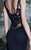 Tarik Ediz - Embroidered Back Gown  92605 in Black