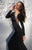 Tarik Ediz - Asymmetrical Cut Gown 92611 in Black
