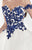 Tarik Ediz - Off the Shoulder Filigree Patterned Tulle Gown 92613 in White and Blue