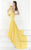 Tarik Ediz - Single Long Sleeve Evening Gown 92619 in Yellow