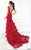 Tarik Ediz - Plunging V-Neck Evening Gown 92624 in Red