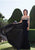 Tarik Ediz - Beaded Off-The-Shoulder Neck Gown 92628 in Black