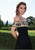 Tarik Ediz - Beaded Off-The-Shoulder Neck Gown 92628 in Black