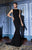 Tarik Ediz - Embellished Bateau Neck Gown 92631 in Black