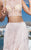 Tarik Ediz - Two-Piece Fringe Gown 92651 in Pink