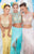 Tarik Ediz - Embellished Shirred Gown 92346 in Yellow and Blue