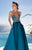 Tarik Ediz - Strapless Jeweled Gown 92655 in Blue and Green