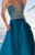 Tarik Ediz - Strapless Jeweled Gown 92655 in Blue and Green