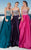 Tarik Ediz - Strapless Lace Gown 92657 in Blue and Green