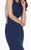 Tarik Ediz - Crisscrossed Sheath Gown  92659 in Blue