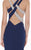Tarik Ediz - Crisscrossed Sheath Gown  92659 in Blue