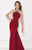 Tarik Ediz - Beaded Panel Gown 92669 in Red