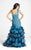 Blush - 9266 Asymmetrical Ruffled Tiered Gown In Blue