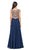 Dancing Queen - 9266 Embroidered-Lace Bodice Chiffon Long Prom Dress in Blue