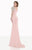 Tarik Ediz - Asymmetric Neckline Evening Gown 92671 in Pink