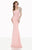Tarik Ediz - Asymmetric Neckline Evening Gown 92671 in Pink