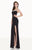 Tarik Ediz - Bejeweled Off-Shoulder Gown 92672 in Black