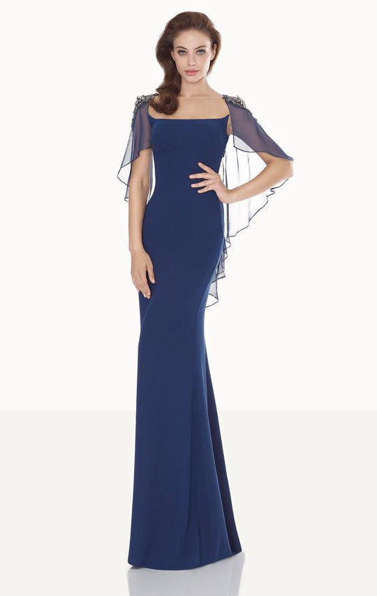 Tarik Ediz - Flutter Illusion Gown 92673 in Blue