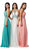 Dancing Queen - 9270 Illusion Keyhole Cutout Halter Long Prom Gown In Blue White And Pink