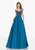 Tarik Ediz - Beaded Long Gown 92702 in Blue
