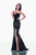 Tarik Ediz - V-Neck Trumpet Gown 92713 in Black