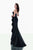 Tarik Ediz - V-Neck Trumpet Gown 92713 in Black