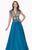 Tarik Ediz - Embellished Long Gown 92719 in Blue