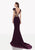 Tarik Ediz - Plunging Mermaid Dress 92723 in Purple