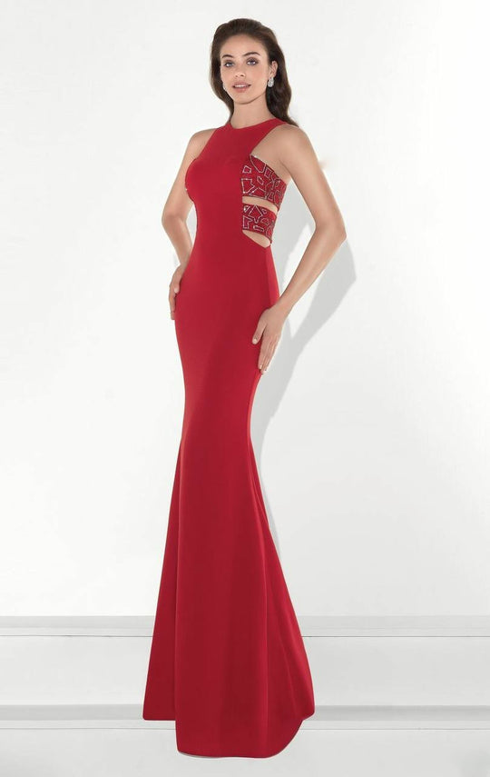 Tarik Ediz - Sleeveless Long Dress 92728 in Red