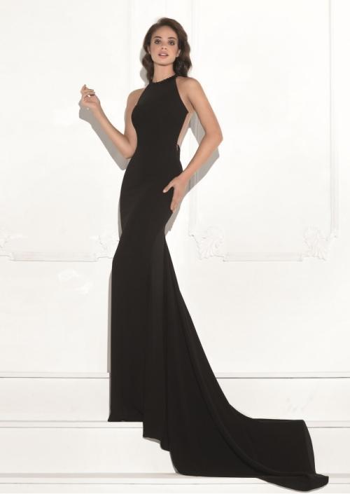 Tarik Ediz - Halter Long Gown 92742 in Black