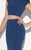 Tarik Ediz - Bateau Neck Sheath Dress 92750 in Blue