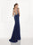 Tarik Ediz - 92753 Intertwined Chain Illusion Evening Gown In Blue