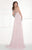 Tarik Ediz - Illusion Neck A-Line Gown 92758 in Pink