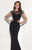 Tarik Ediz - Lattice Long Dress 92759 in Black