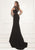Tarik Ediz - Lattice Long Dress 92759 in Black