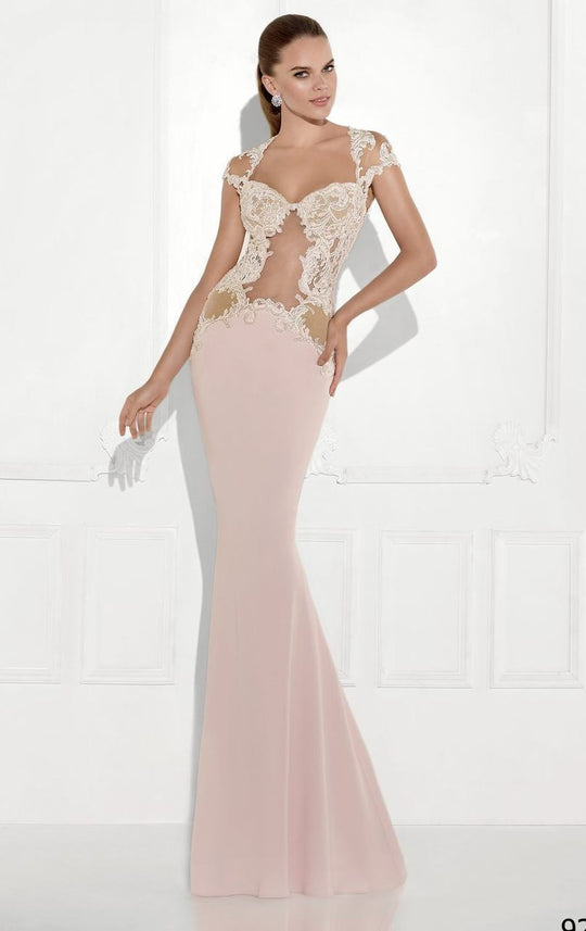 Tarik Ediz - 92764 Embellished Sweetheart Trumpet Gown  in Pink