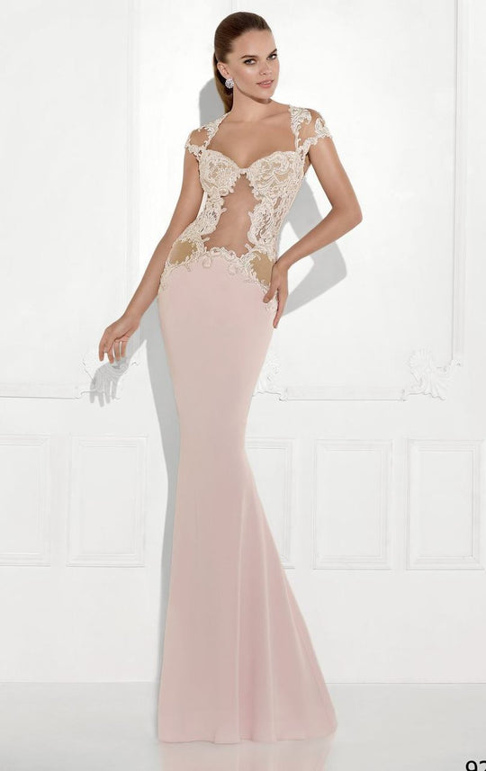 Tarik Ediz - Embellished Sweetheart Trumpet Gown 92764 in Pink