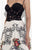 Tarik Ediz - Lace Floral Printed Satin Gown 92769 in Black and Print