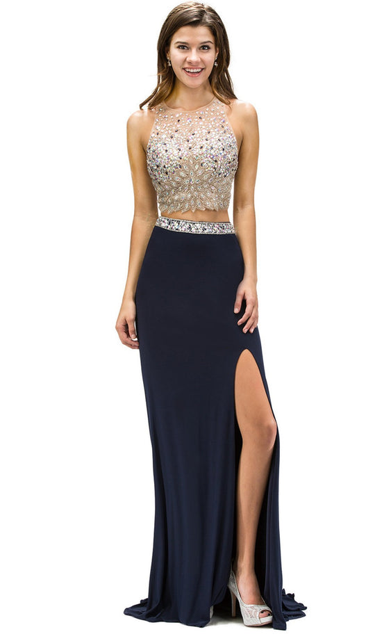 Dancing Queen - 9277 Jeweled Two Piece Prom Dress