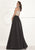 Tarik Ediz - High Neck Long Gown 92782 in Black
