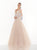 Tarik Ediz - 92792 Long Sleeve Shimmering Evening Gown In Neutral