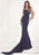 Tarik Ediz - Square Long Dress 92793 in Blue