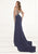 Tarik Ediz - Square Long Dress 92793 in Blue