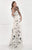 Tarik Ediz - Printed Silk Chiffon Gown 92795 in Black and White