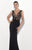 Tarik Ediz - V Neck Long Dress 92798 in Black