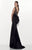Tarik Ediz - V Neck Long Dress 92798 in Black