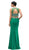 Dancing Queen - 9280 Bead Embellished Midriff Cutout Prom Dress In Green
