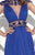 Tarik Ediz - Beaded Long Dress 92803 in Blue