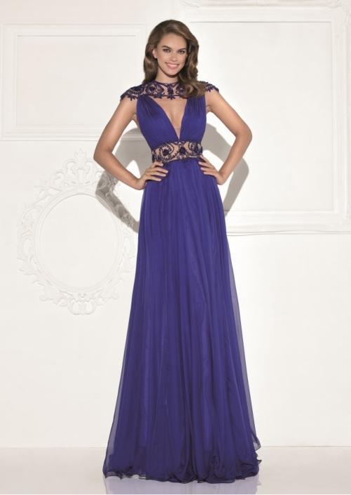 Tarik Ediz - Beaded Long Dress 92803 in Purple