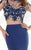 Tarik Ediz - Two Piece Trumpet Gown 92816 in Blue